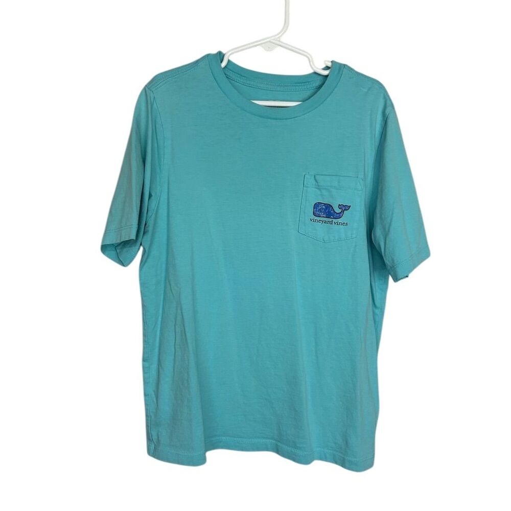 Vineyard Vines Youth Whale Pocket Tee Blue Size Small 8-10 Short Sleeve